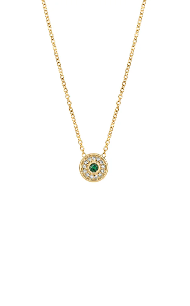 Universum Petite 18K Yellow Gold Diamond, Emerald Necklace