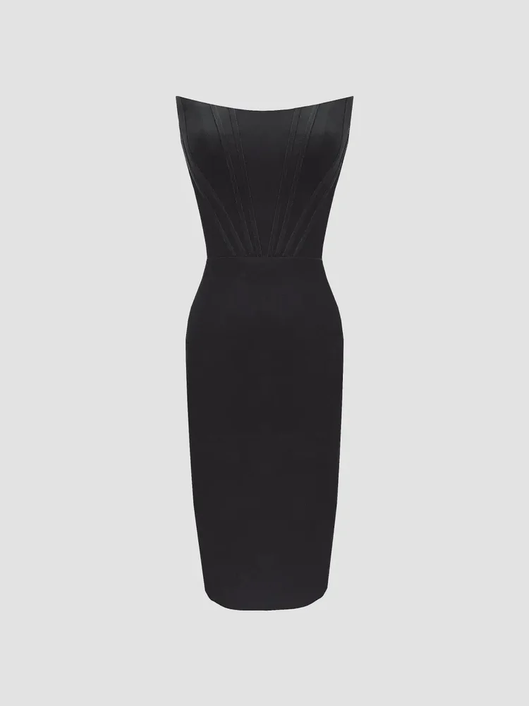 Cosette Strapless Body-Con Midi-Dress