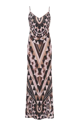 Printed Silk Crepe De Chine Maxi Dress