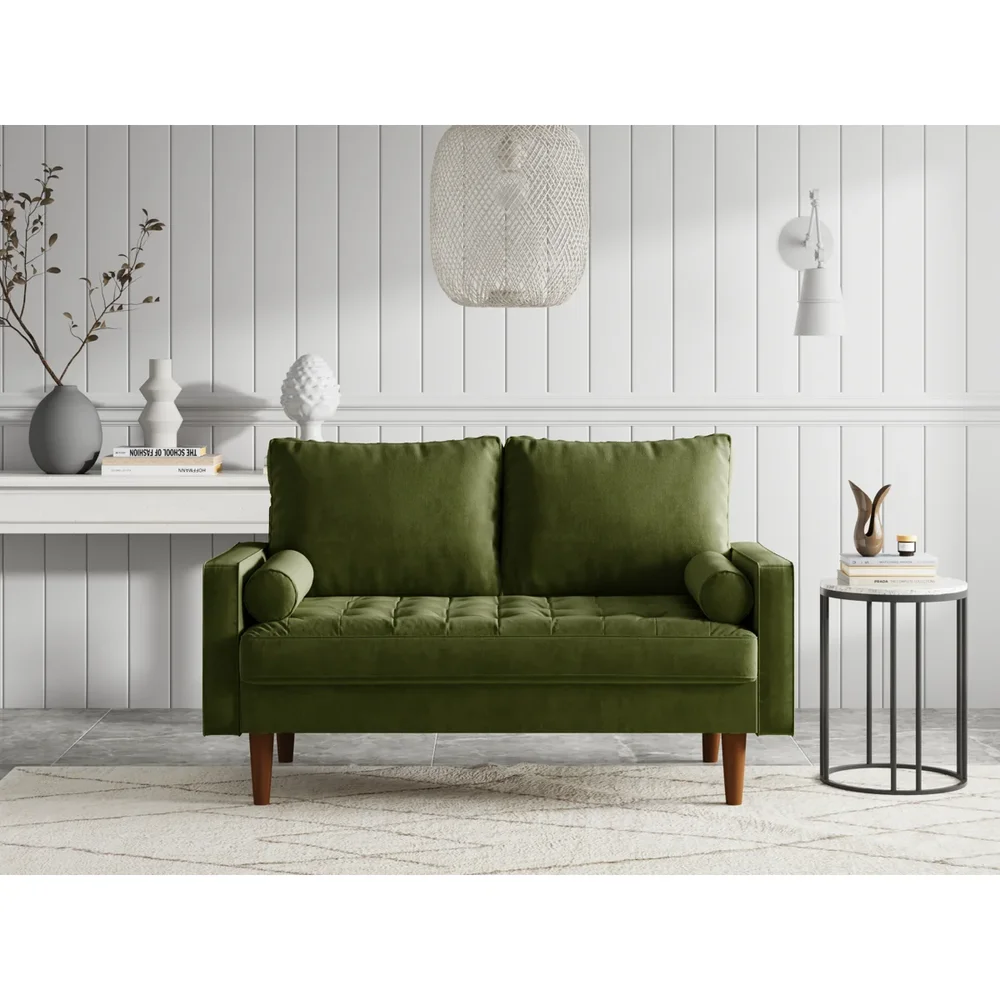 Brighton 58" Velvet Square Arm Tufted Loveseat