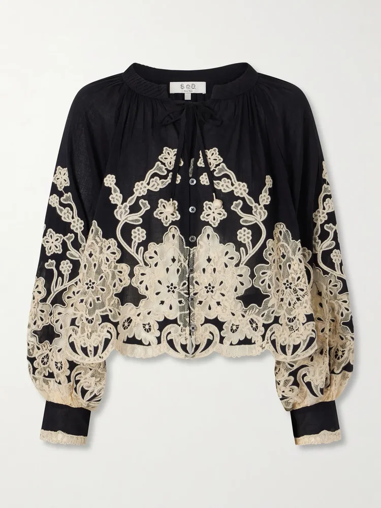 gracelyn broderie anglaise cotton blouse