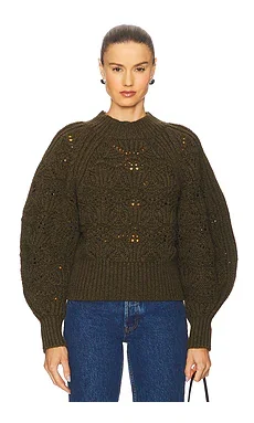 Cable Sweater in Olive