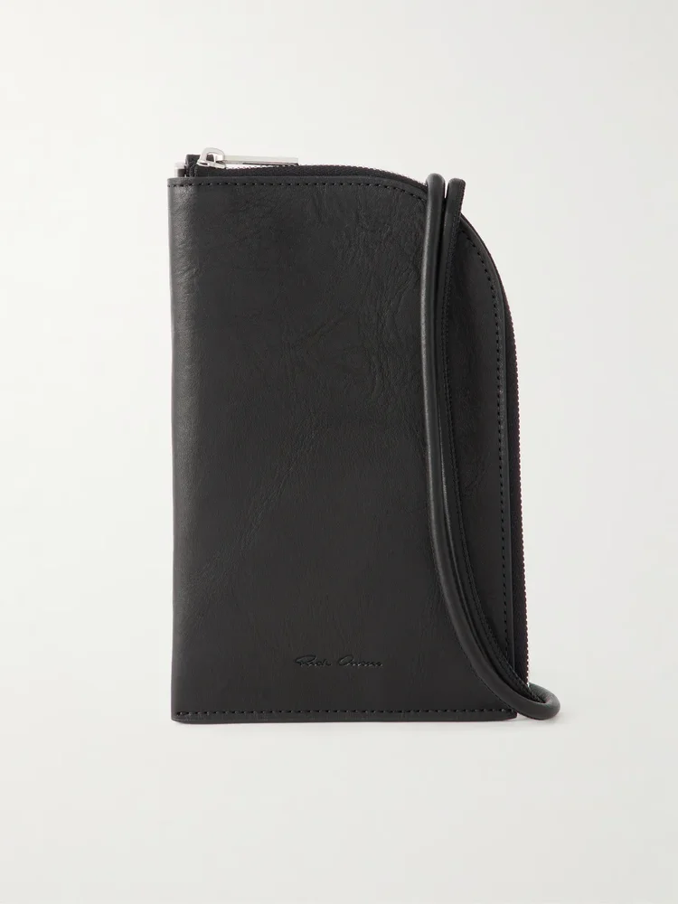 Leather crossbody wallet