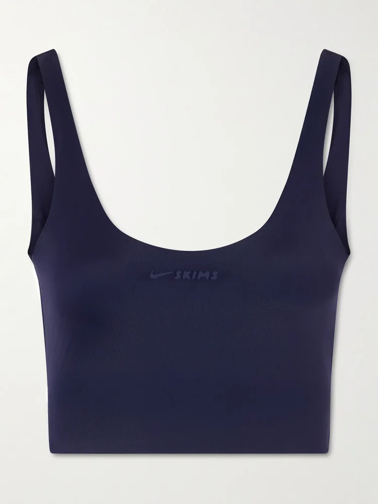 + Nike Scoop Neck Bra Top - Navy