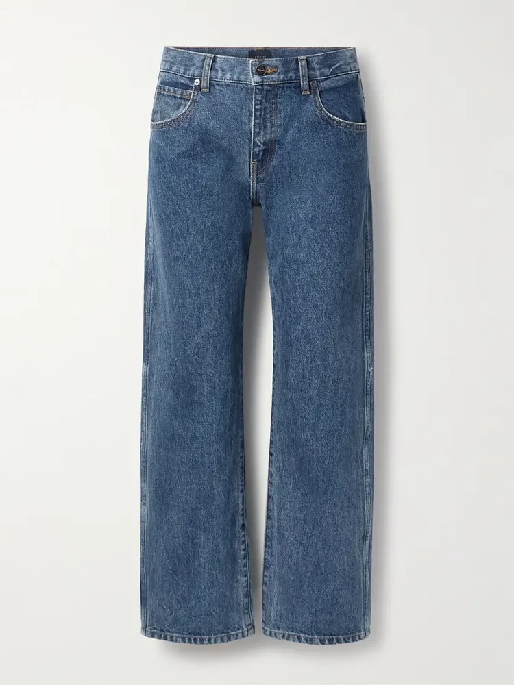 Kerrie distressed low-rise straight-leg jeans