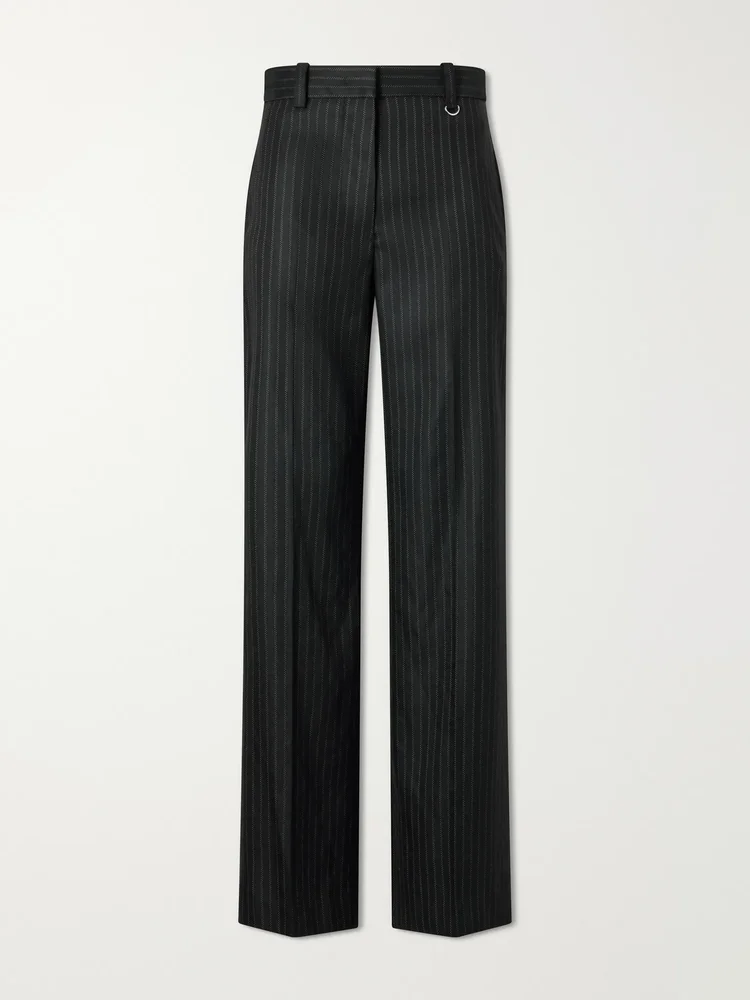 Noanda striped wool-blend straight-leg pants