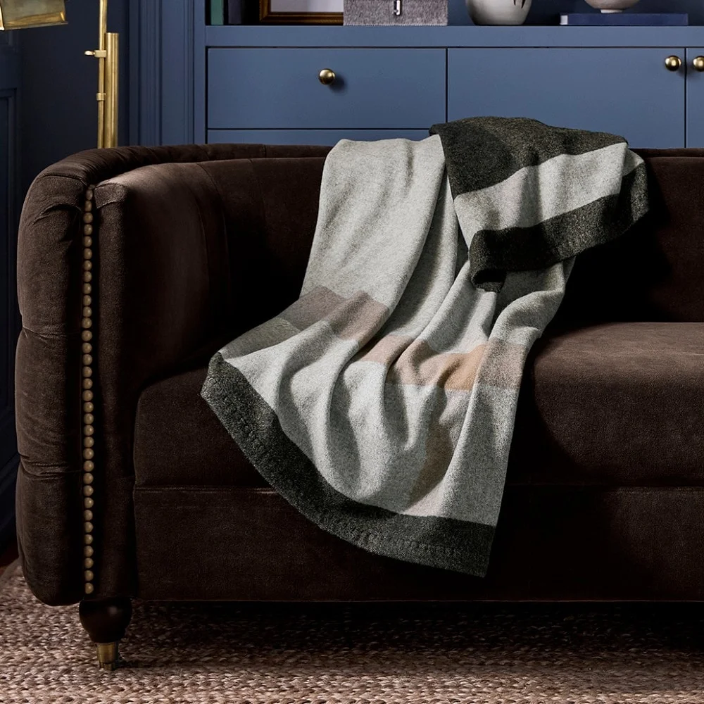 Plaid Lambswool Throw, Grayson