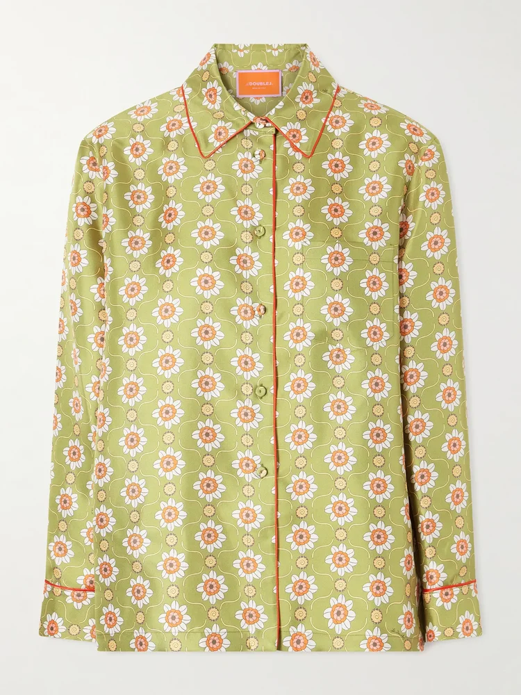 Boy printed silk shirt