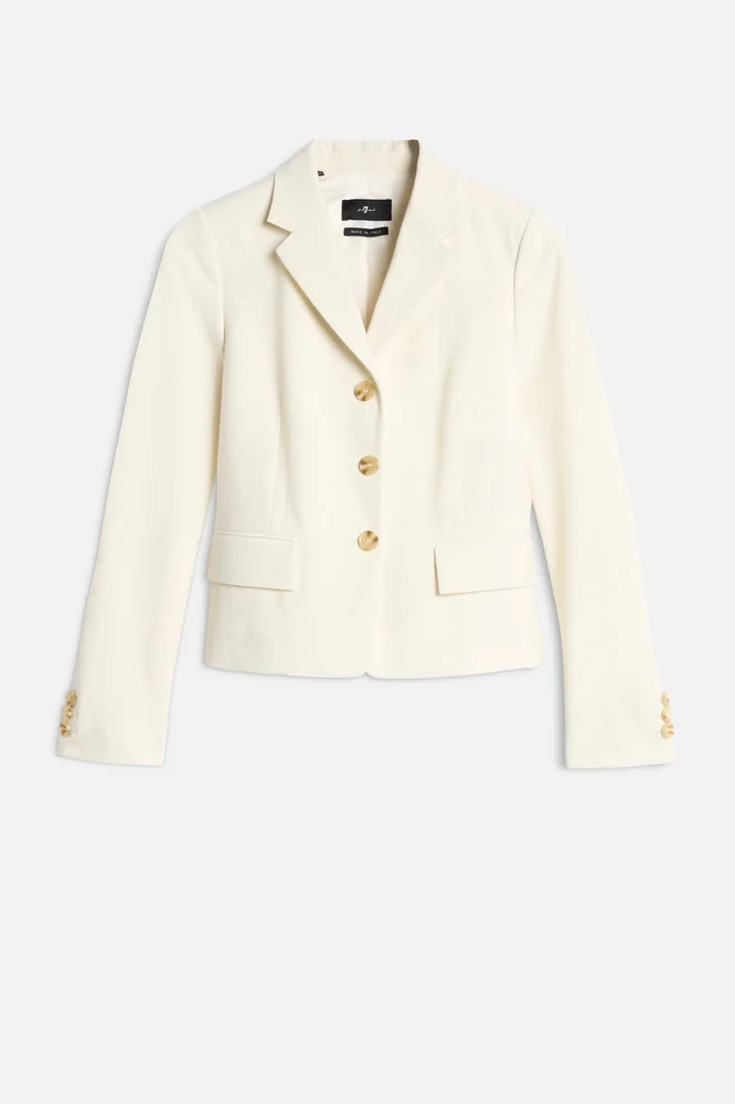 FITTED BLAZER in Wool Blend White