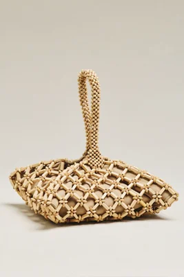 Fortuna Wood Beaded Hand Bag