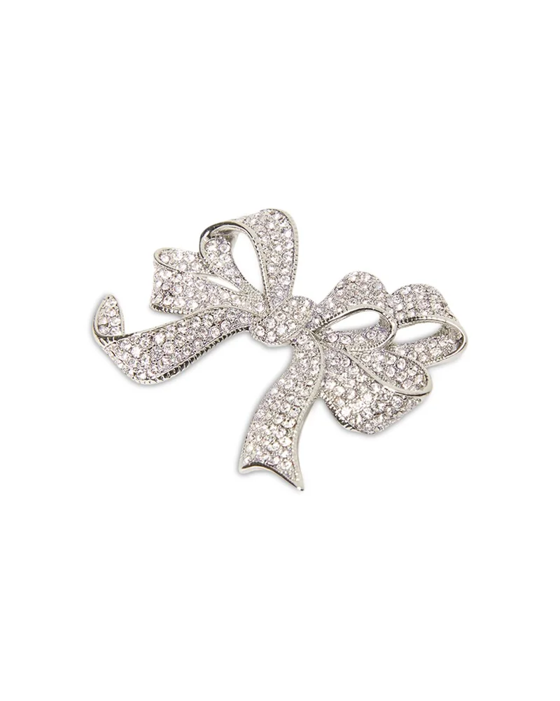 Wkacicala Rhinestone Bow Brooch