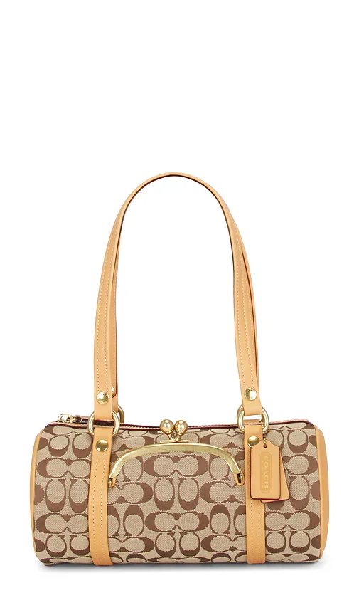 The Coach Originals Signature Jacquard Kisslock Barrel Bag 28