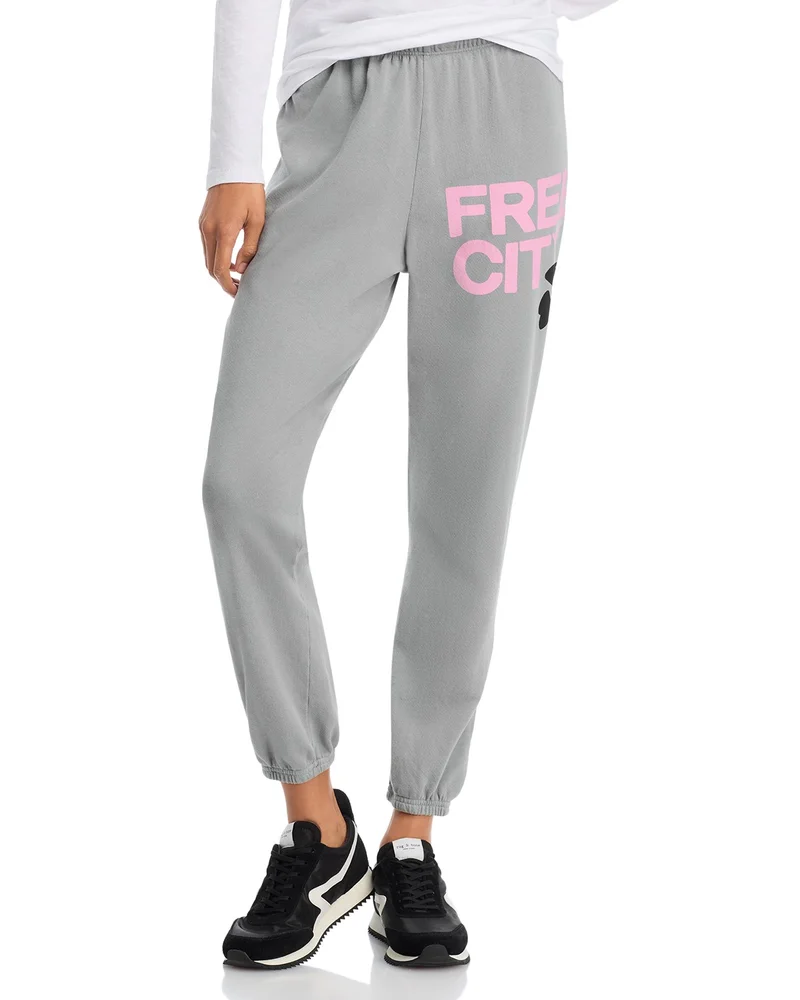 Cotton Logo Sweatpants in Silver Cloud