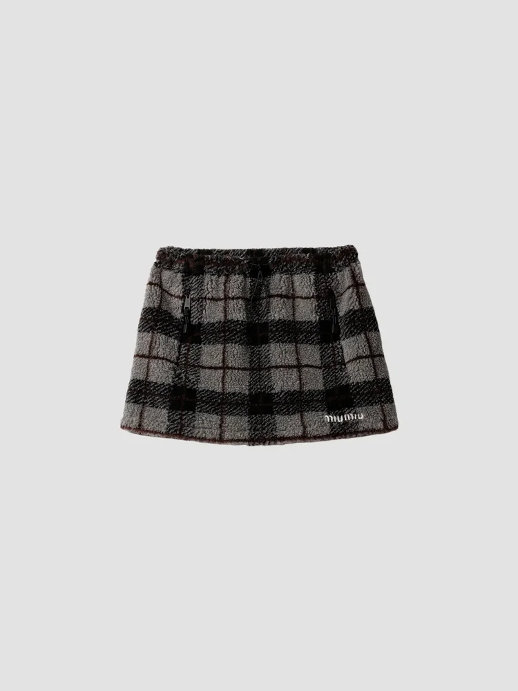 Checked Teddy Miniskirt