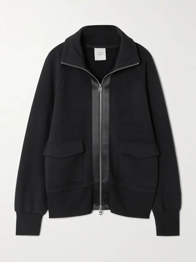 Roxbury satin-trimmed DoubleSoft® zip-up sweatshirt