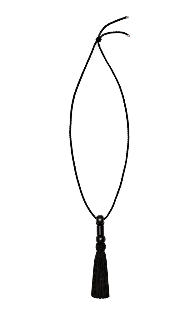 Trinity Onyx Tassel Necklace