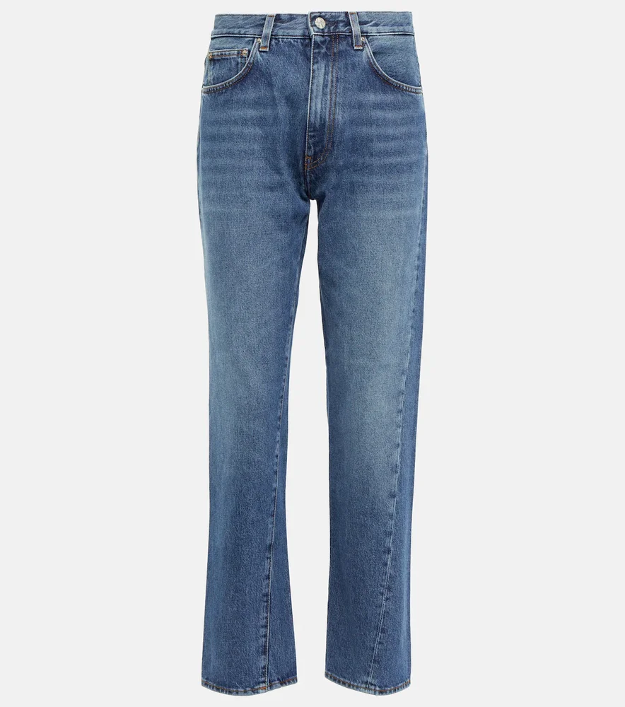 Mid-rise straight jeans