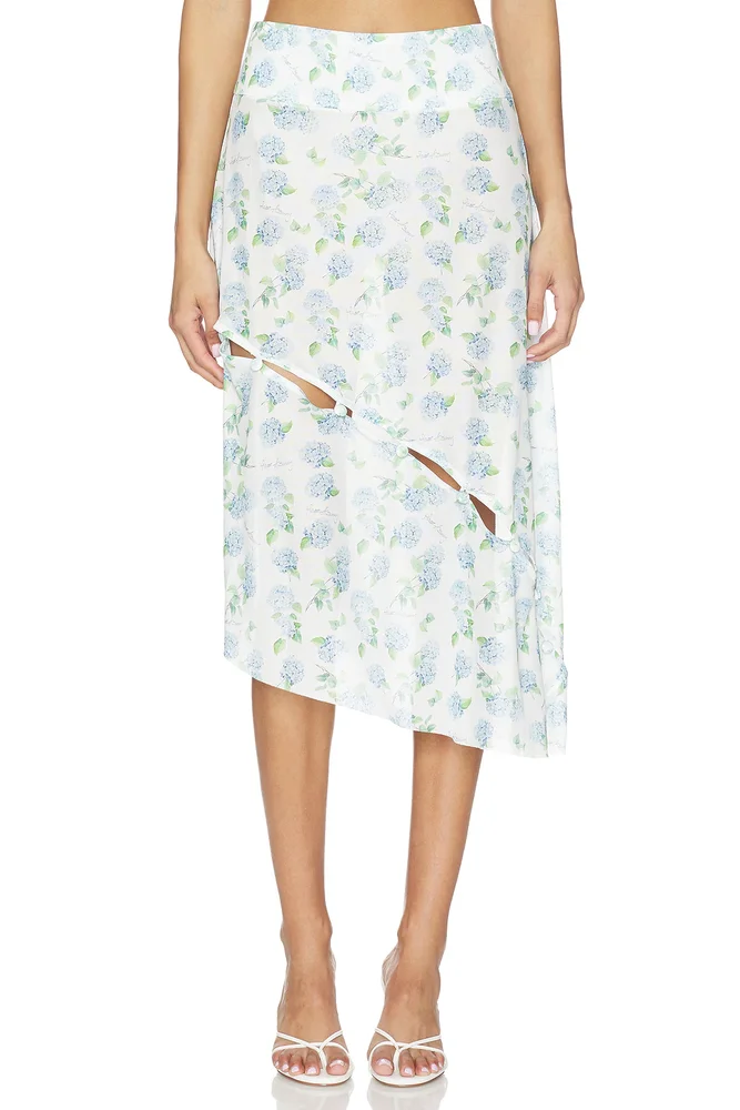 Hydrangea Asymmetric Mesh Skirt