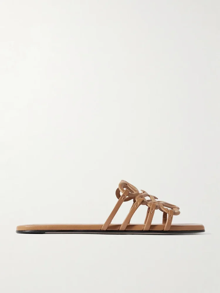 Petal Anagram Leather Slides