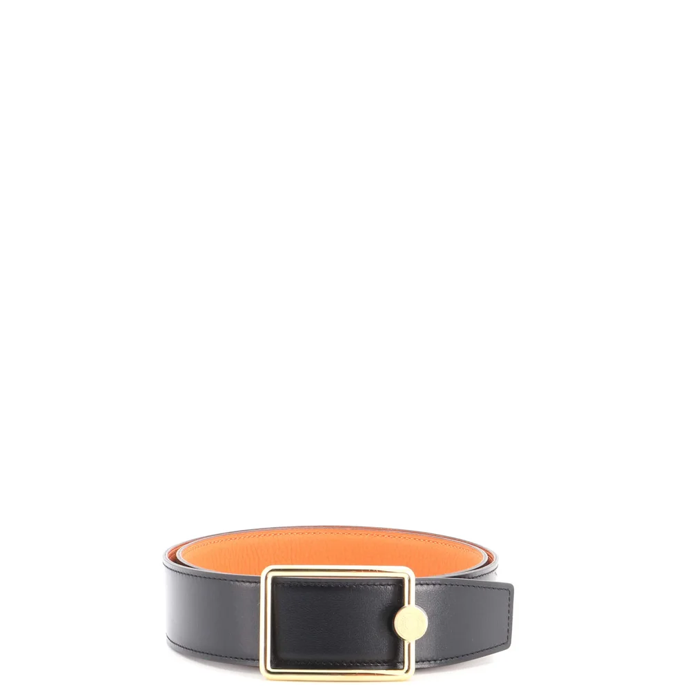 Pre-Owned Oscar Reversible Belt Leather Wide, Black