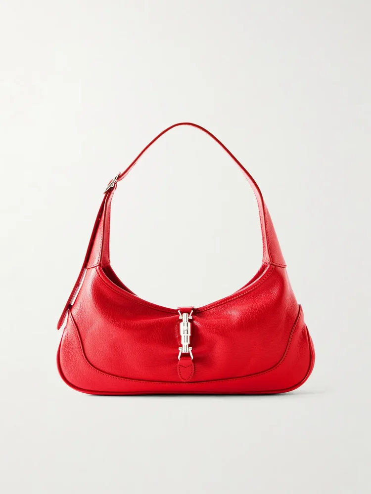 Jackie Slim textured-leather shoulder bag