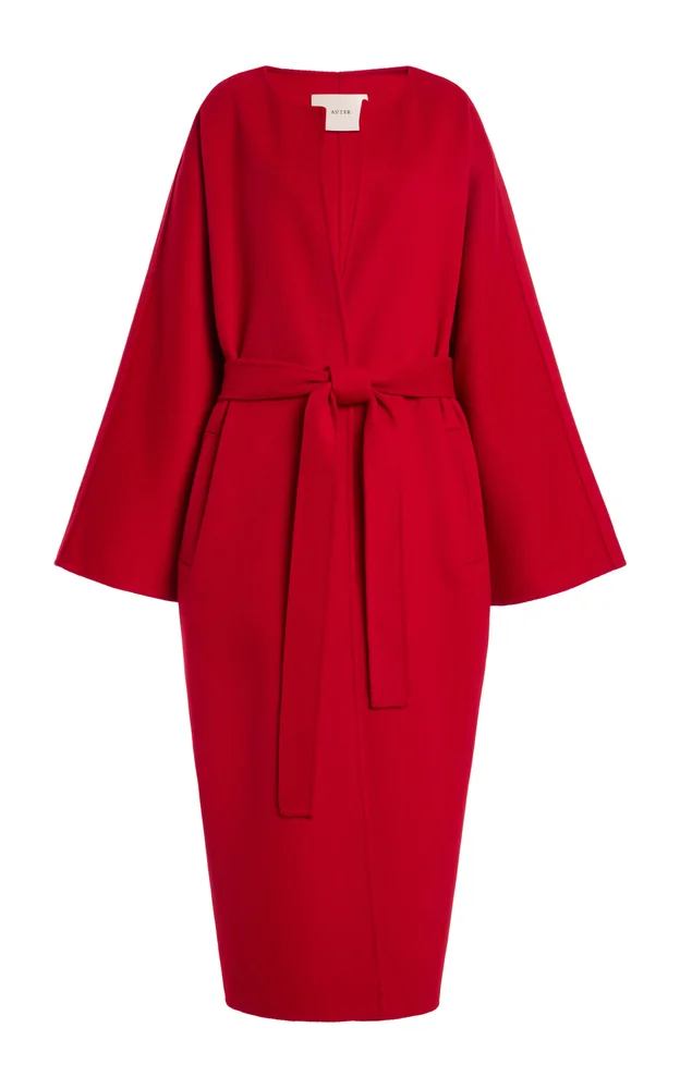 Collarless Wool-Cashmere Coat