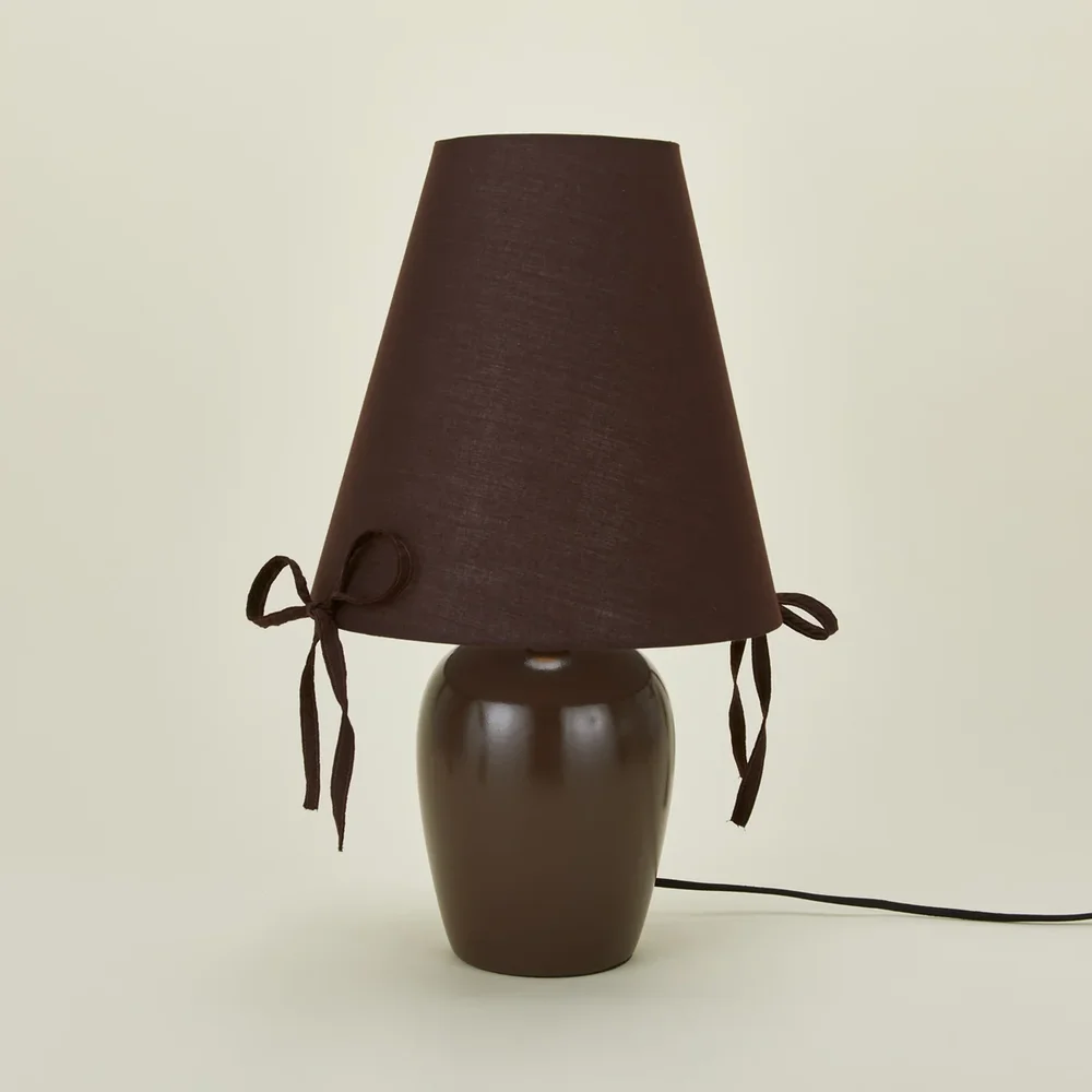 Burgundy Bows Table Lamp