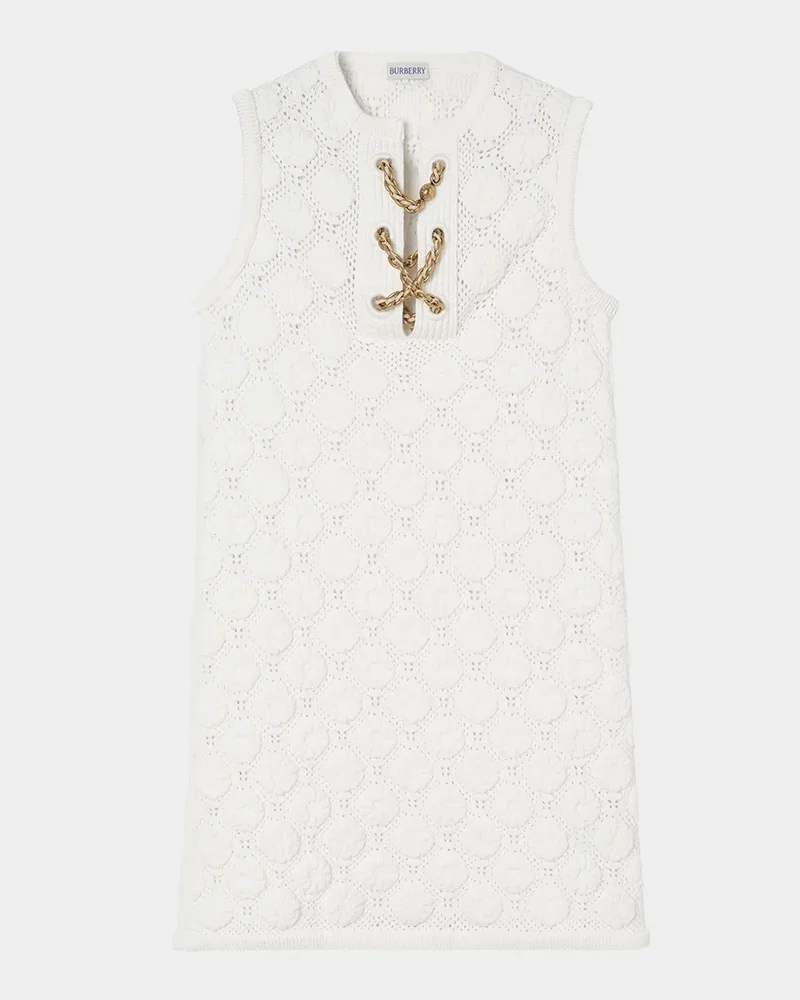 Brittany Chain Lace-up Crochet Mini Dress
