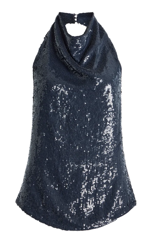 Friday Night Sequined Halter Top