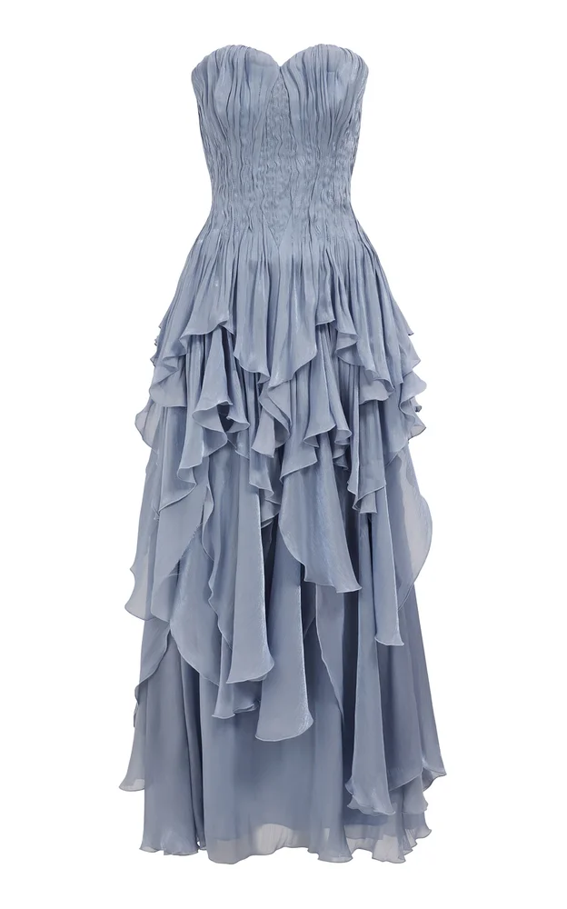 Gleam Ruched Organza Gown