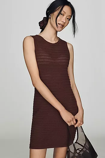 Varley Shane Knit Cotton Mini Dress