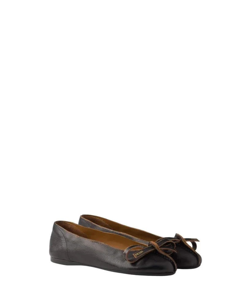 Antiqued Leather Ballerinas