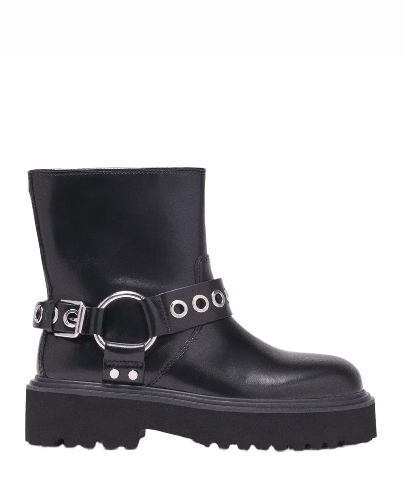 Women's Leather Biker Boots