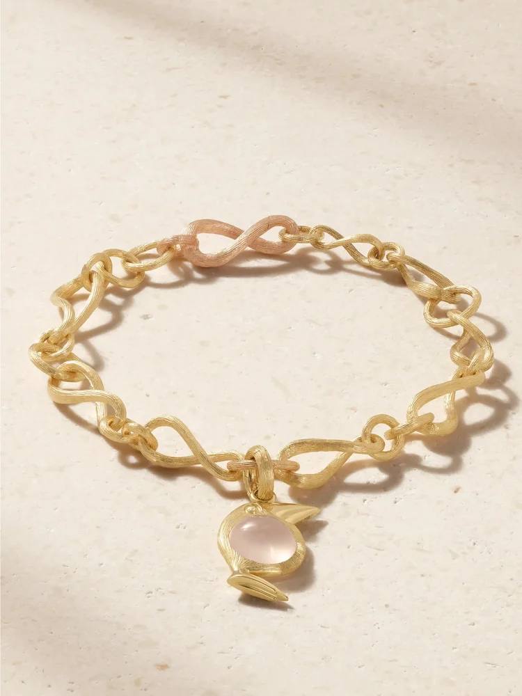 Love 18-karat yellow and rose gold quartz bracelet