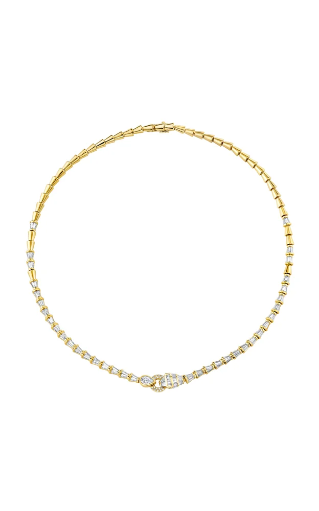 Serpentine 18K Yellow Gold Diamond Necklace