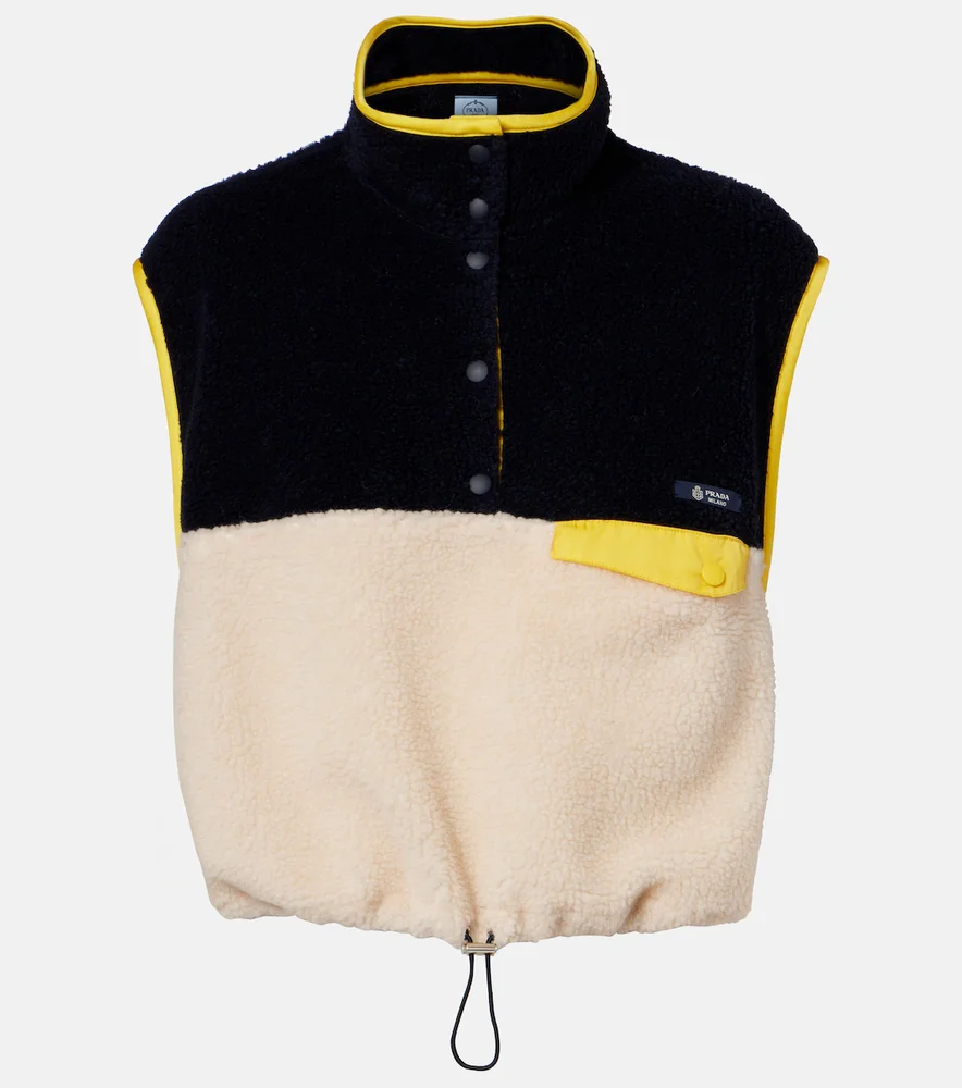 Cropped teddy vest