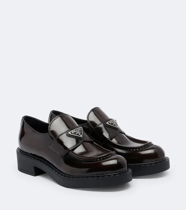 Chocolate leather loafers