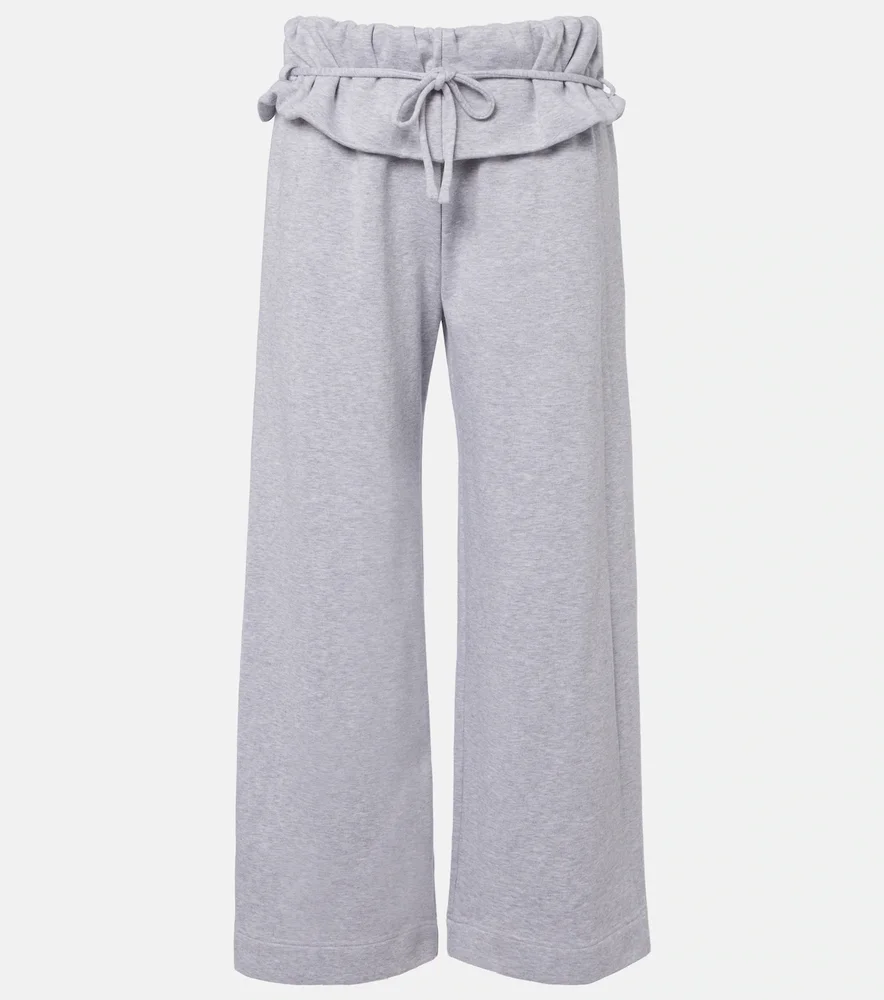 Ruffled cotton-blend sweatpants