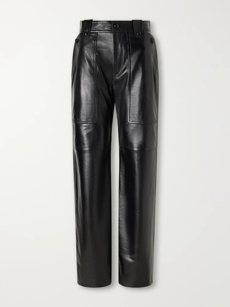 Valka leather wide-leg pants