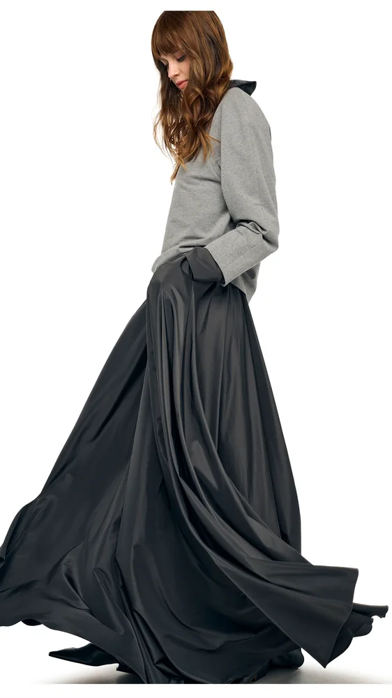 OVERSIZED NK SHIRT FLARED GOWN