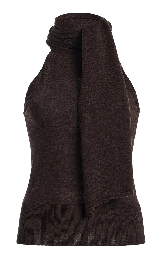 Bow Tie Merino Wool Knit Top