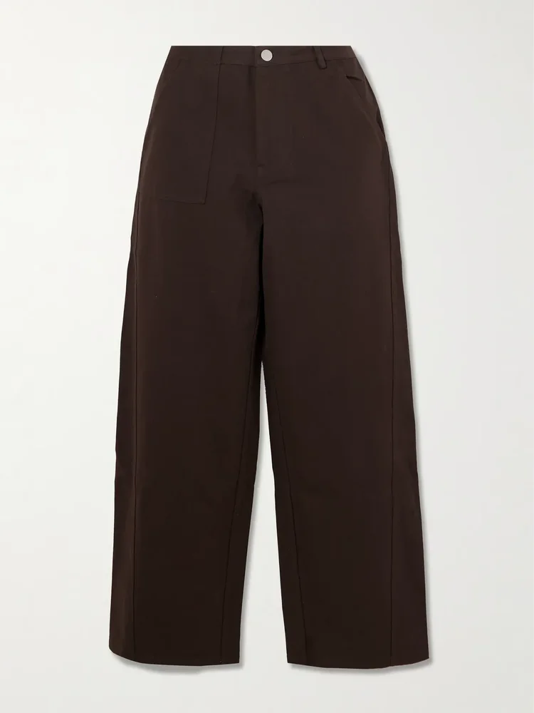 Pocket organic wide-leg jeans
