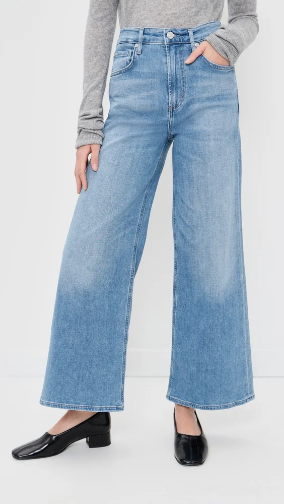 Lyra Wide Leg Crop Jeans (Andante)