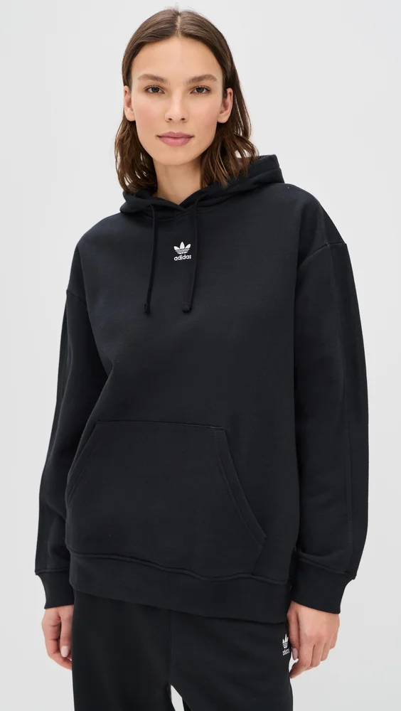 Essentials Oversized Fleece Hoodie (Black)
