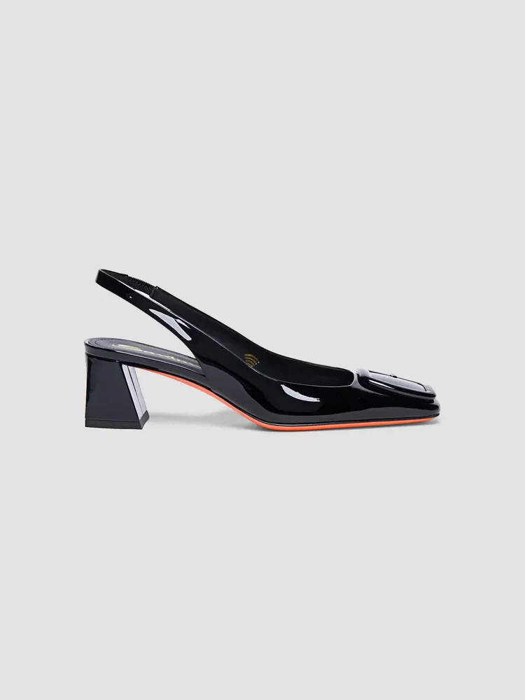 50MM Patent Leather Block-Heel Pumps