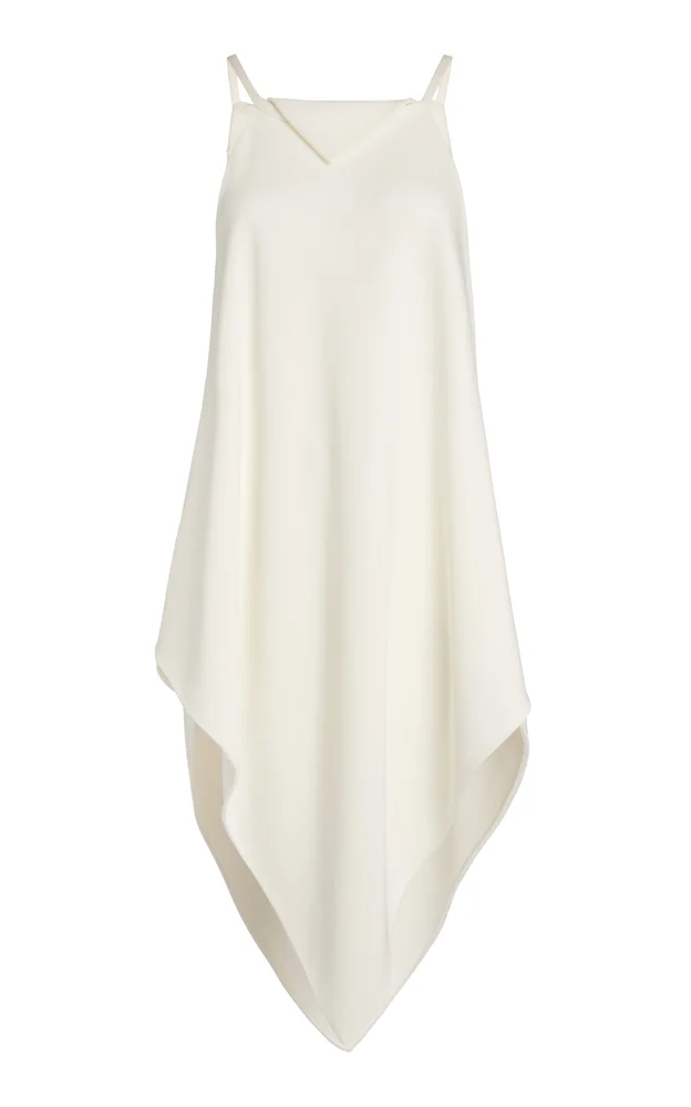 Silk-Wool Crepe Scarf Top