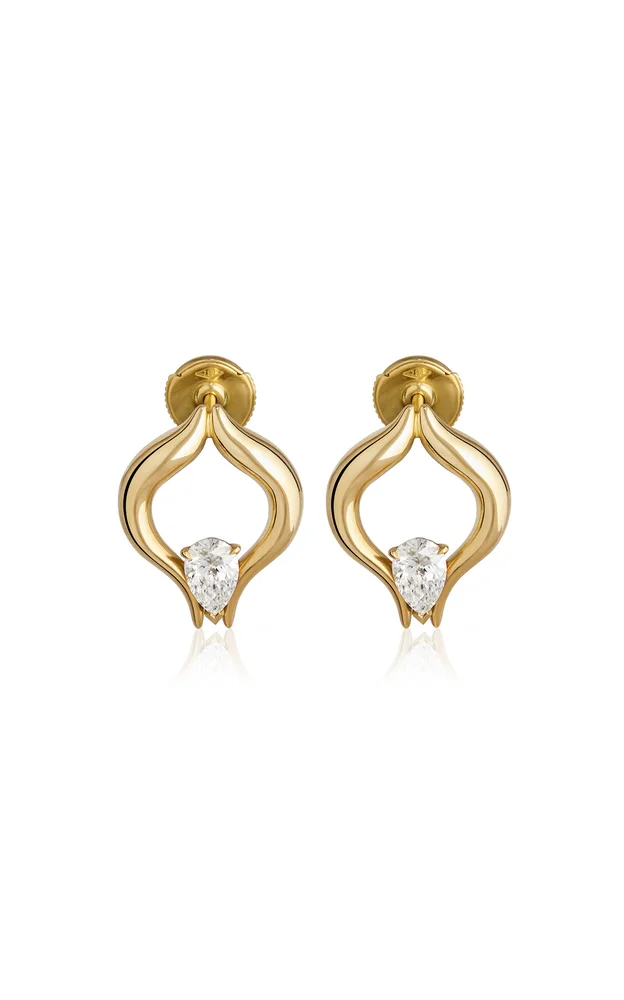 18k Recycled Yellow Gold Eboris Twin Earrings