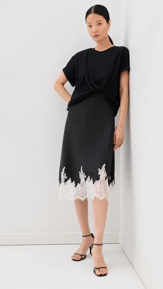 Draped T-Shirt Slip Combo Dress