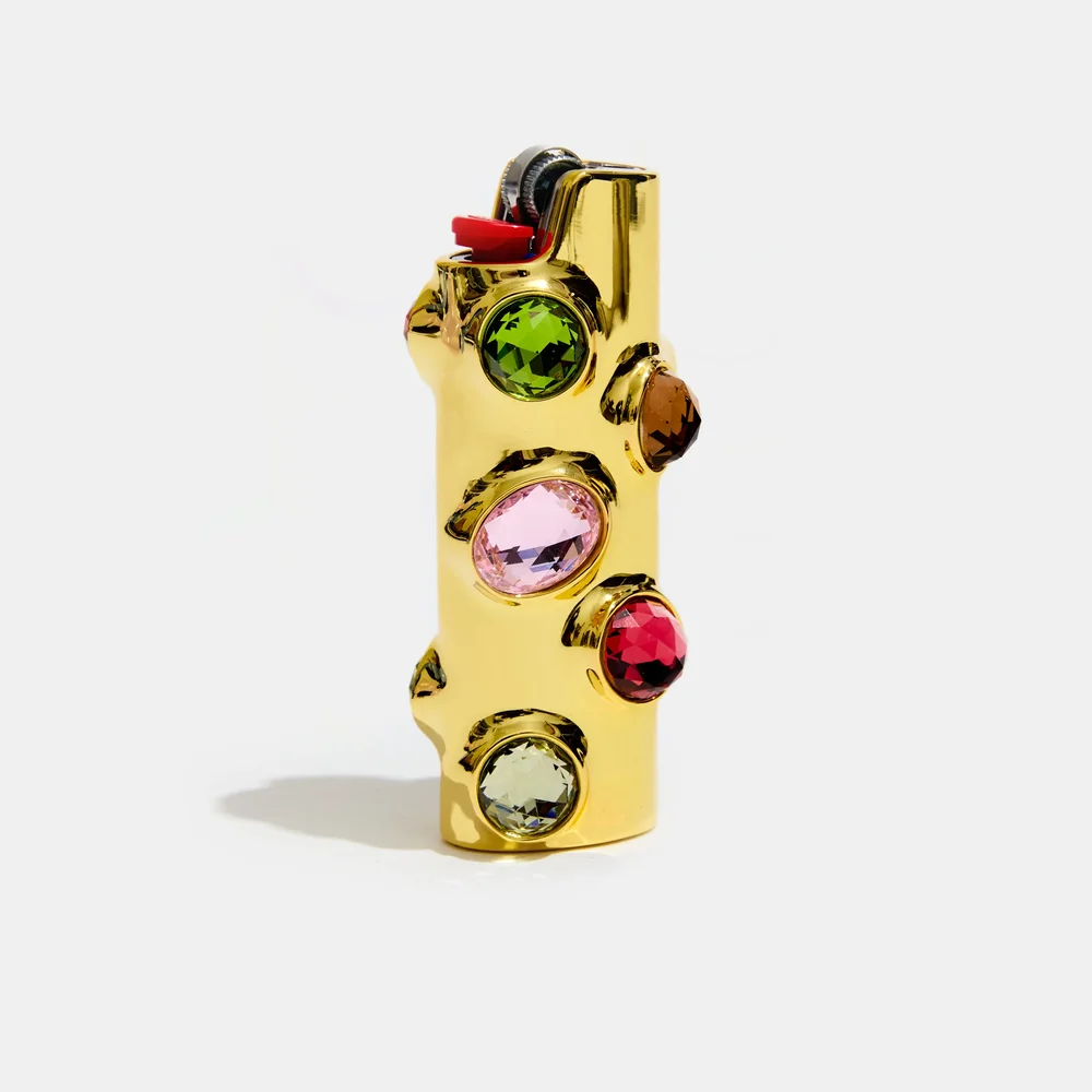 Gemstoned Lighter Case in Peony