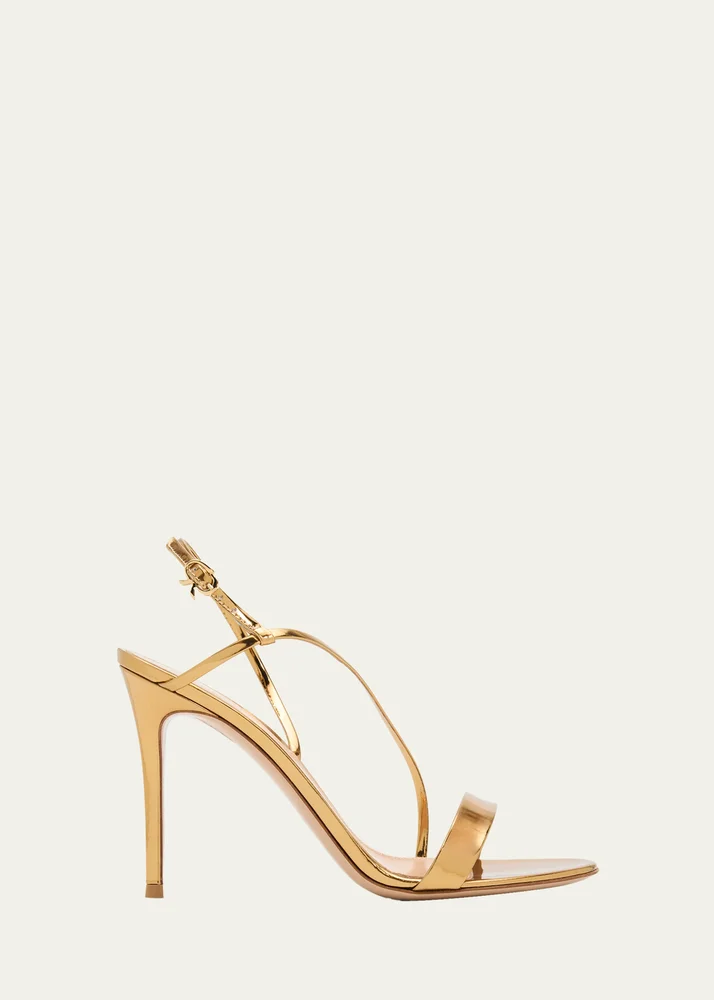 95mm Manhattan Metallic Leather Sandals